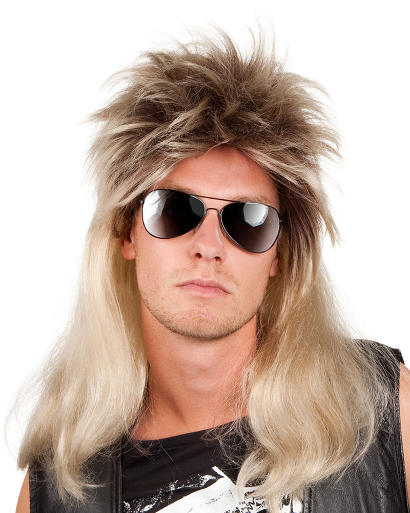 80er Jahre Rockstar Vokuhila Perücke "Ryan" | Blond