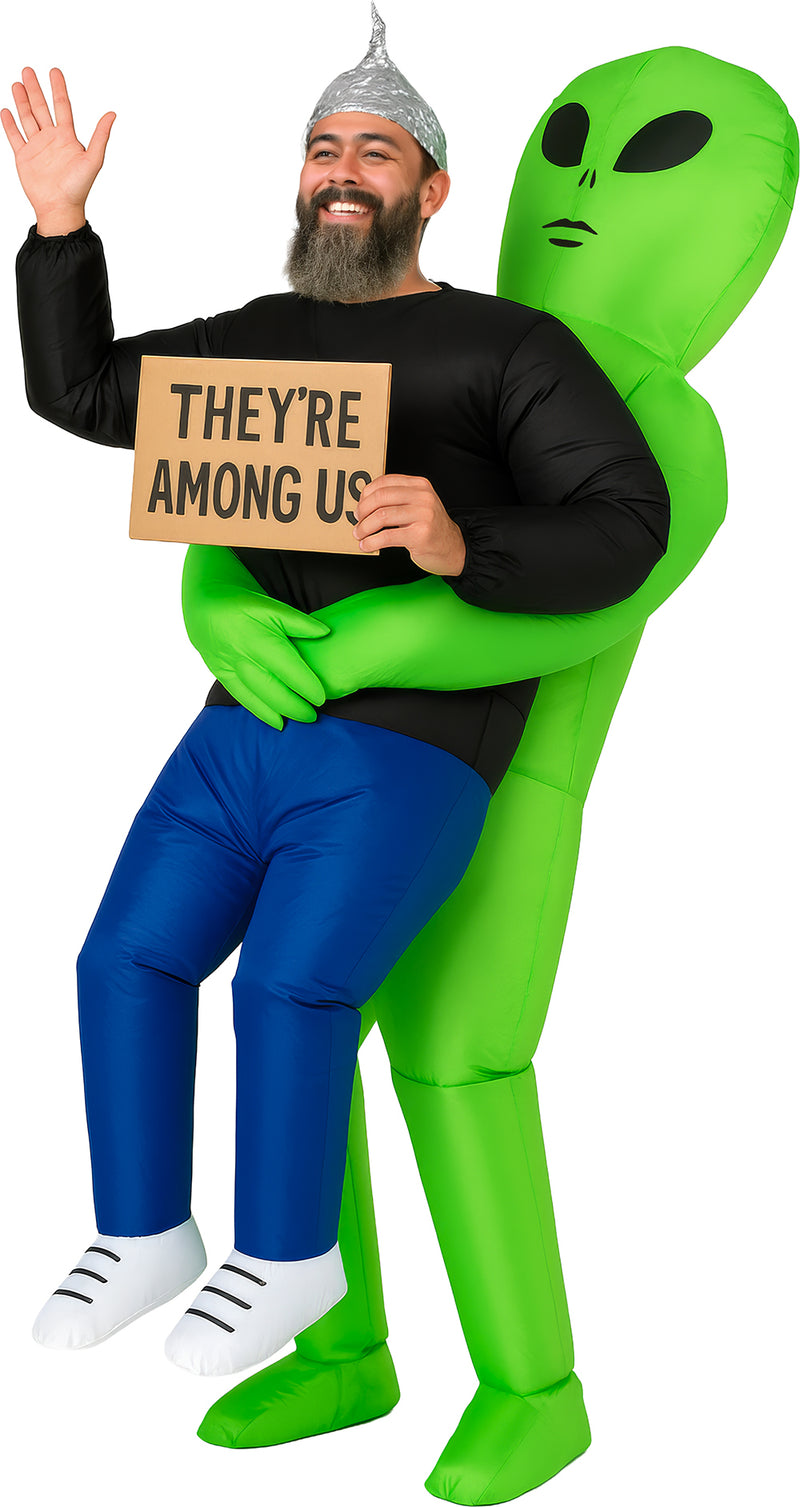 Aufblasbares Alien Kostüm für Erwachsene | Einheitsgröße 52-54 (L)