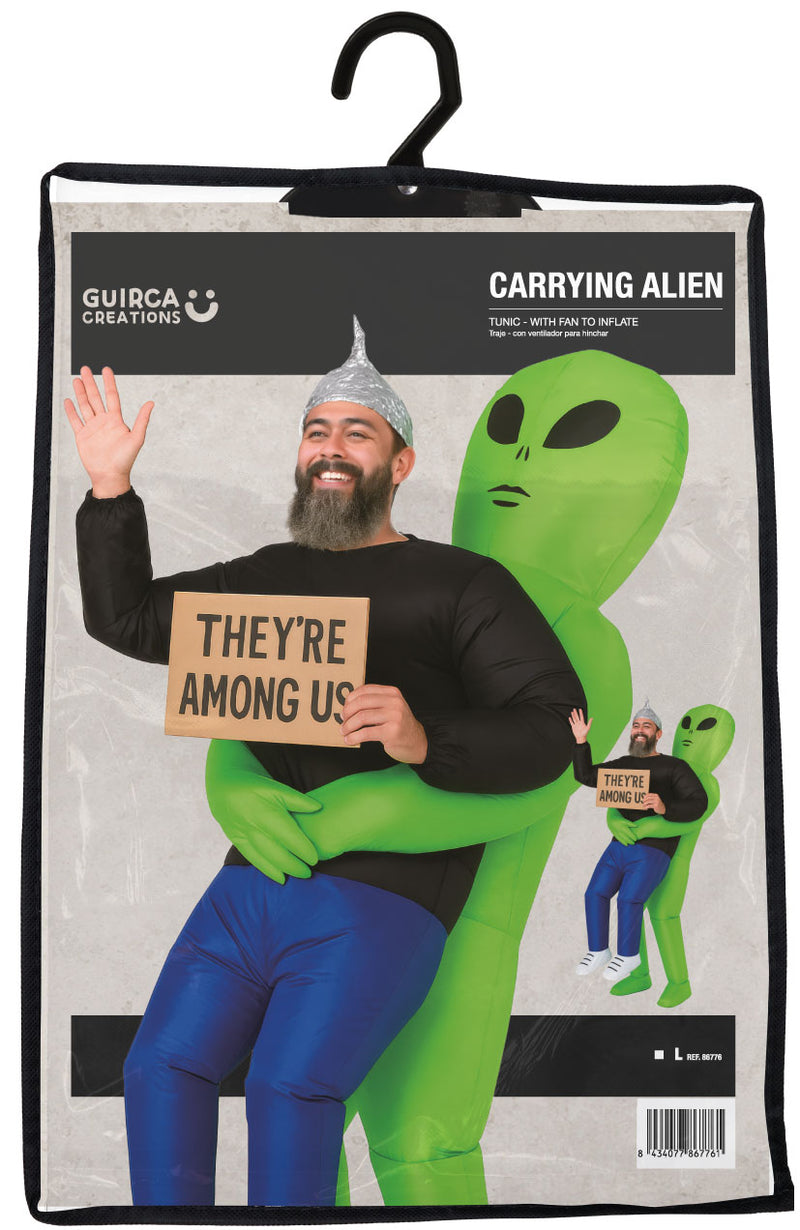 Aufblasbares Alien Kostüm für Erwachsene | Einheitsgröße 52-54 (L)