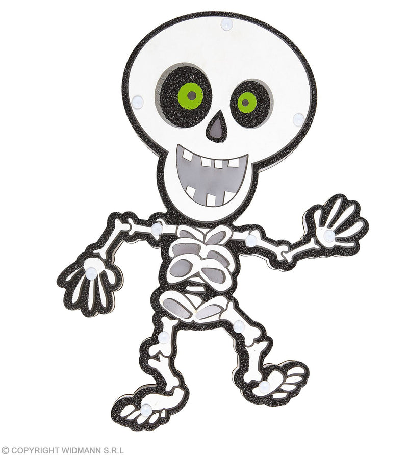 Leuchtendes Skelett "LED Skeleton" 29 x 21 cm | Mehrfarbig Halloween Deko