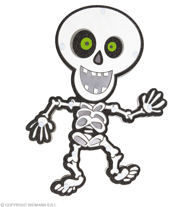 Leuchtendes Skelett "LED Skeleton" 29 x 21 cm | Mehrfarbig Halloween Deko