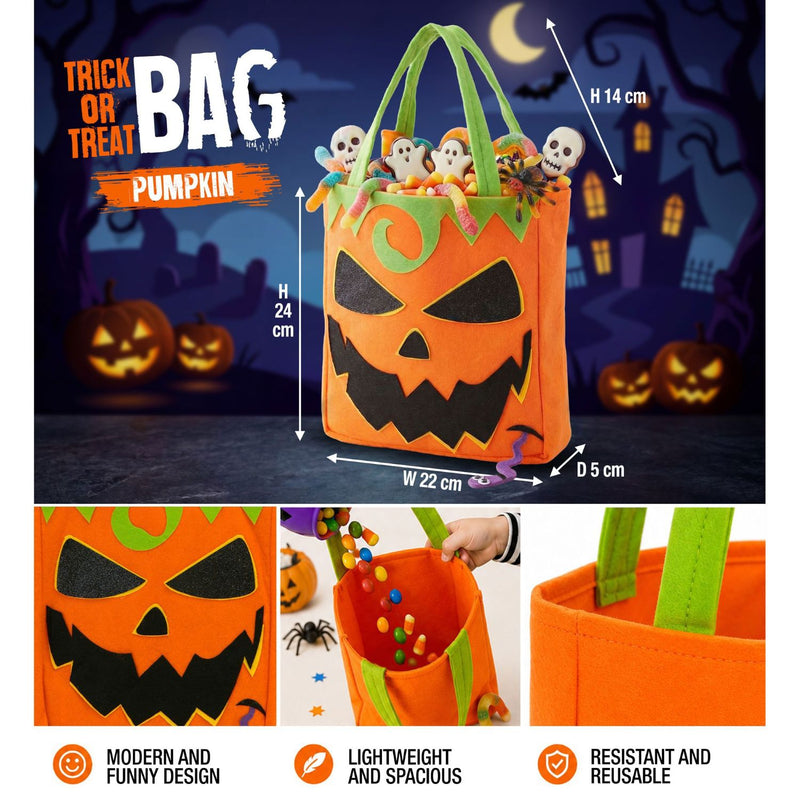 Halloween Betteltasche "Kürbis" | Orange - Süßes oder Saures