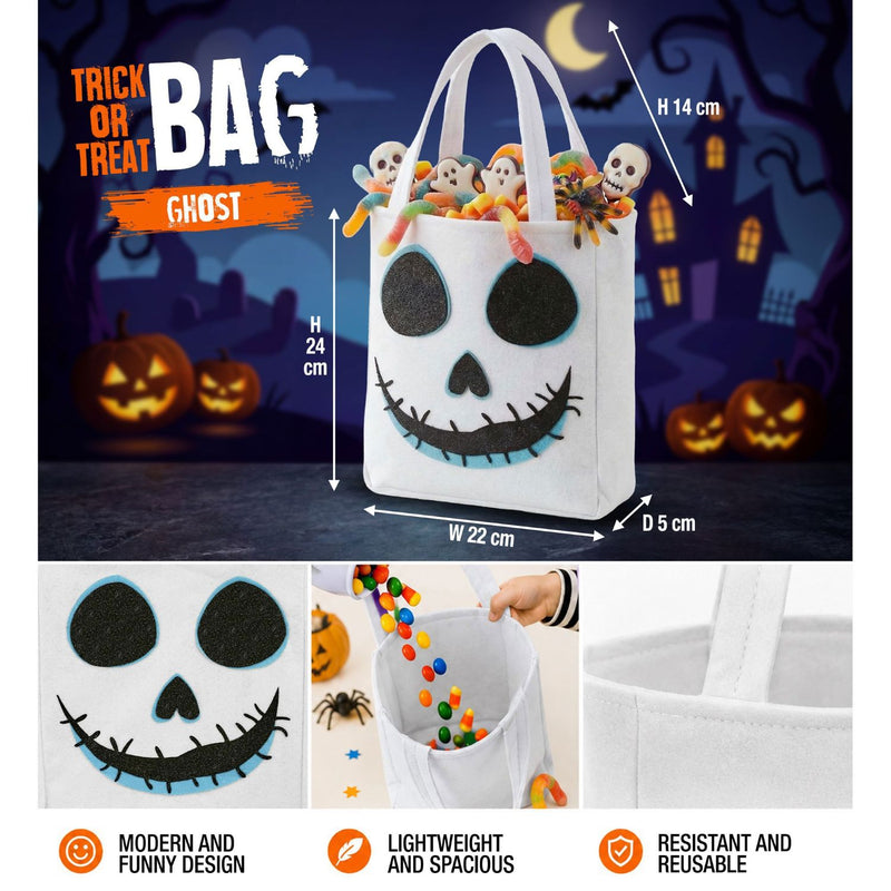 Halloween Betteltasche "Geist" | Weiß - Süßes oder Saures