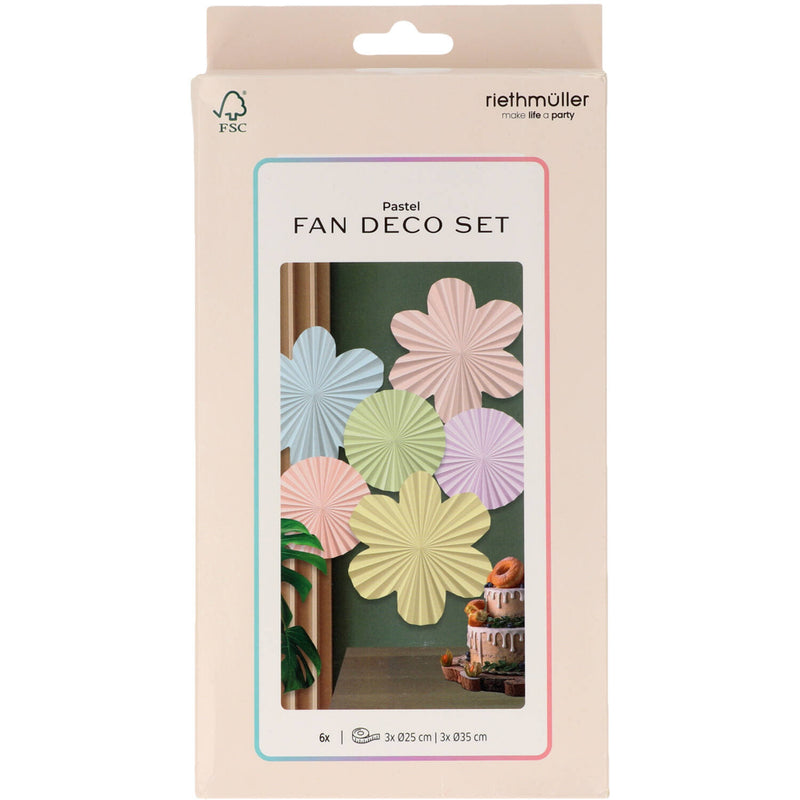 Dreamy Pastels Deko-Fächer-Set | 6 Stück