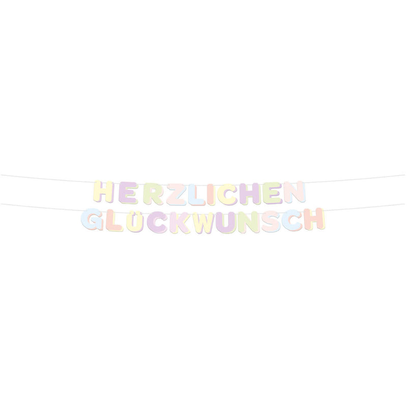 Dreamy Pastels Girlande "Herzlichen Glückwunsch" | 3m