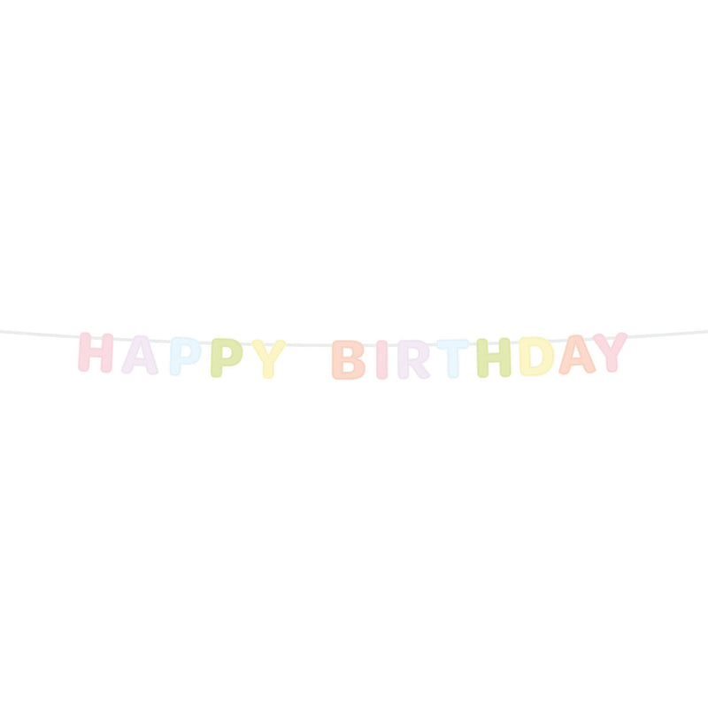 Dreamy Pastels Girlande "Happy Birthday" Filz | 2,8m