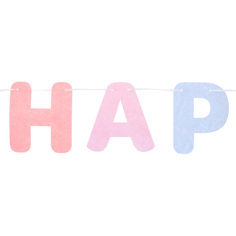 Dreamy Pastels Girlande "Happy Birthday" Filz | 2,8m