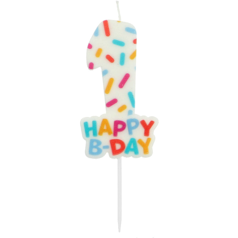 Zahlenkerze Geburtstag "Cozy Sprinkles" 7 cm | Bunt