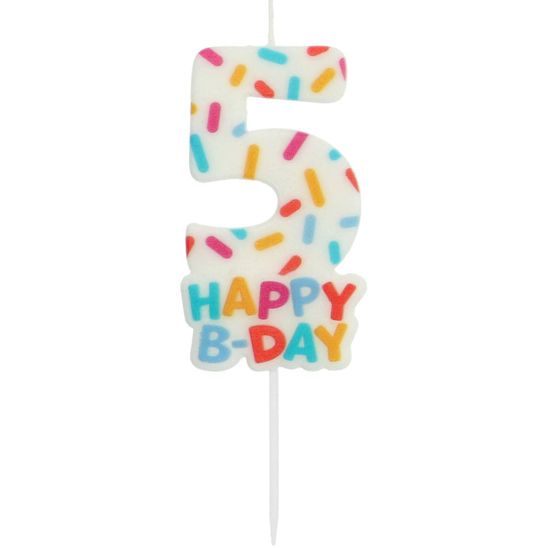 Zahlenkerze Geburtstag "Cozy Sprinkles" 7 cm | Bunt