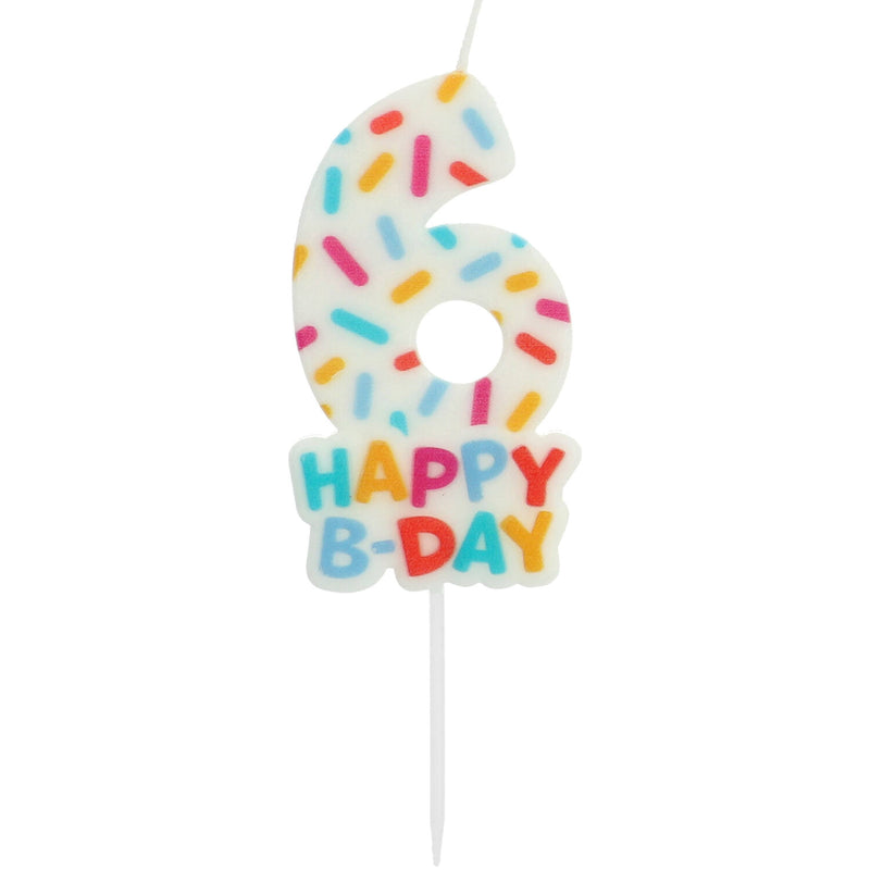 Zahlenkerze Geburtstag "Cozy Sprinkles" 7 cm | Bunt