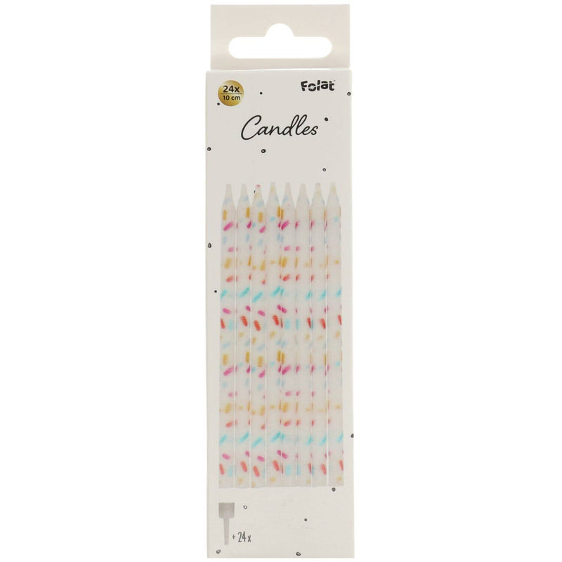 24 Kerzen Cozy Sprinkles | 10 cm Mehrfarbig