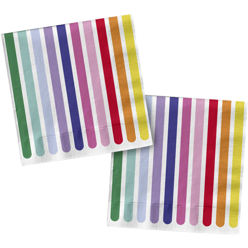 Servietten Stripetastic 20Stk./33x33cm | Mehrfarbig