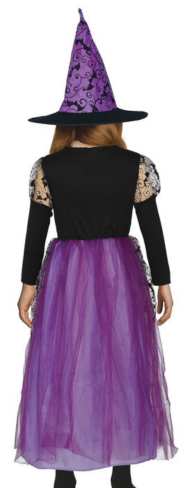 Kostüm Kid Hexe Spitze Kleid m. Hut 7-9J.