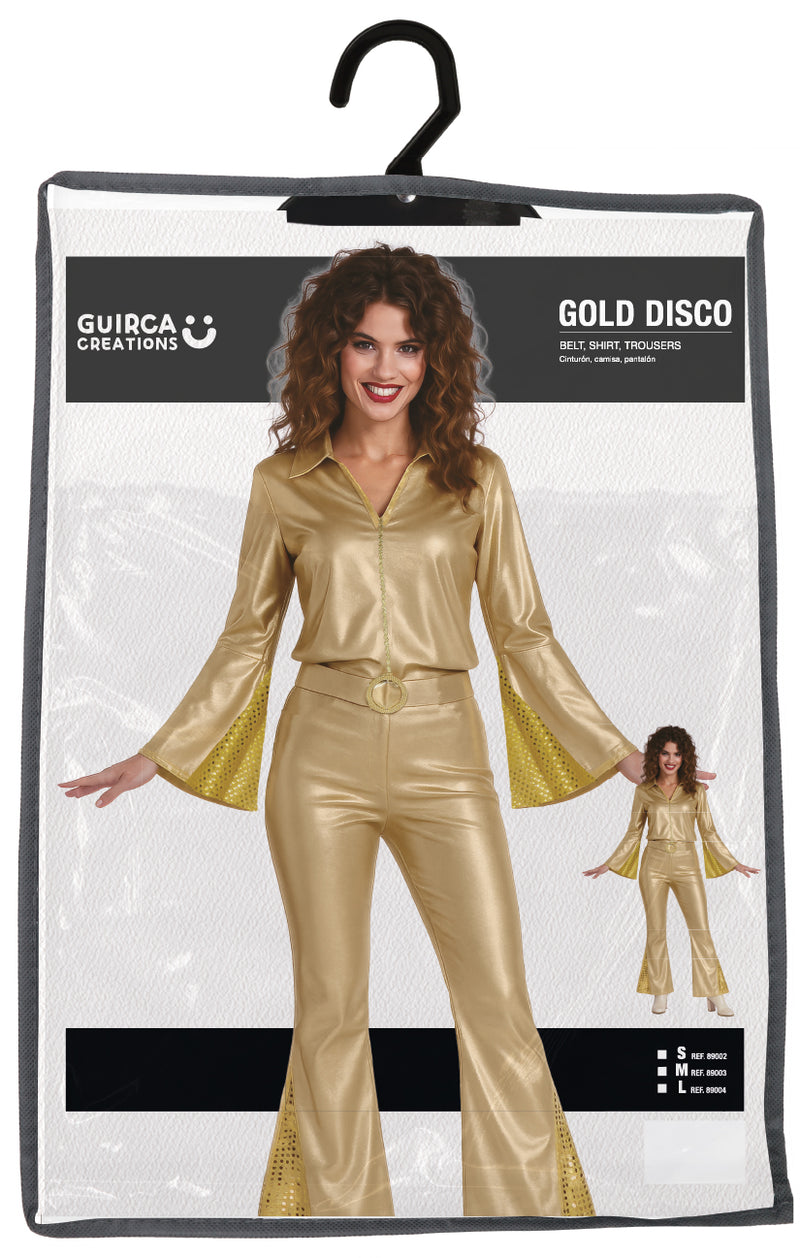 70er Jahre "Disco Star" Kostüm für Damen | Gold