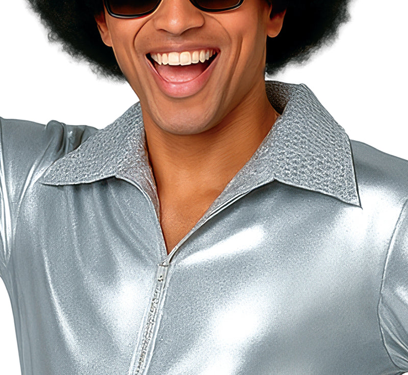 70er Jahre "Disco Star" Kostüm für Herren | Silber