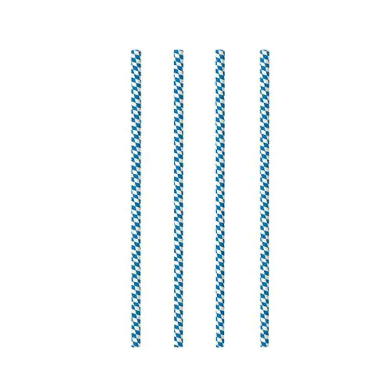 Papierstrohhalme "Bayrisch Blau" | 100 Stück Ø 6 mm x 20 cm