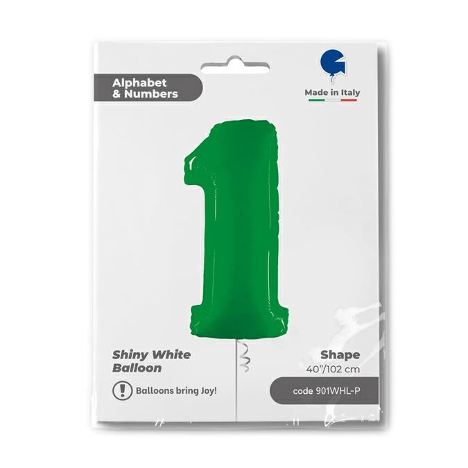 Riesenzahl Folienballon 40"/102cm | Limette #1