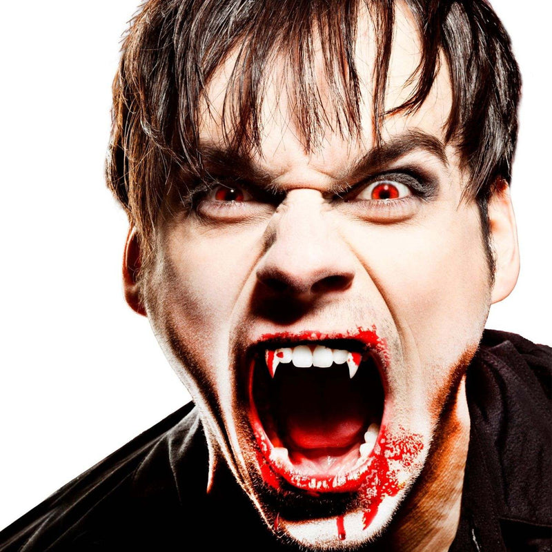 Vampirgebiss für Erwachsene | mit 4 Blutkapseln