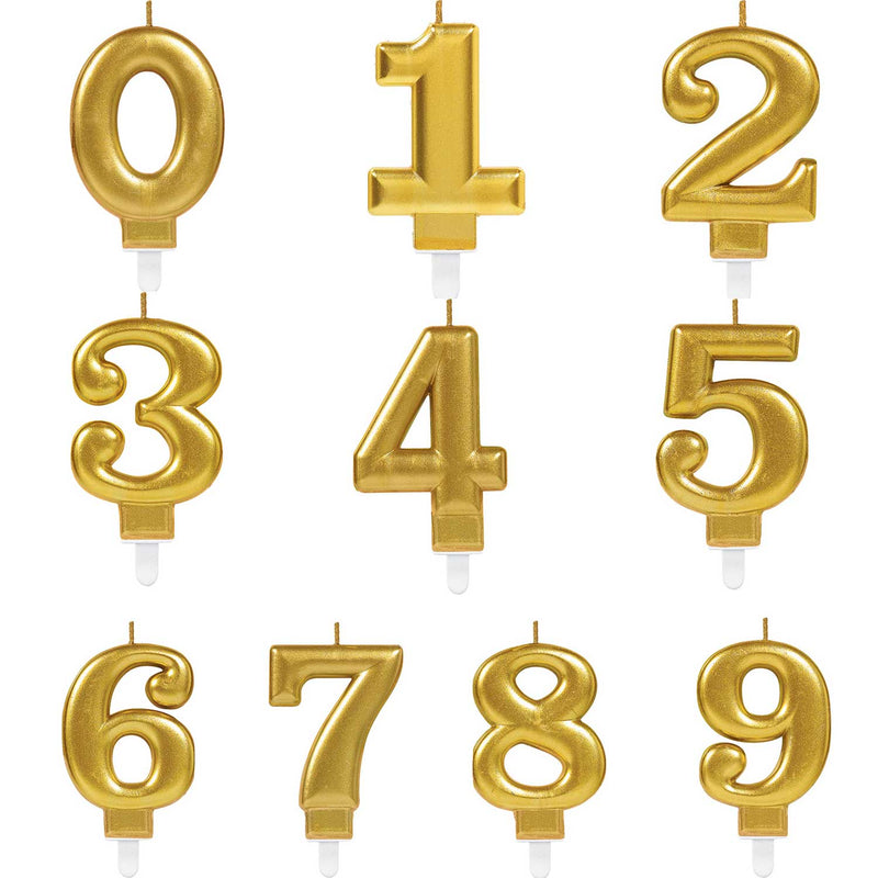 "Starlight Birthday" Zahlenkerze 9,3cm | Gold