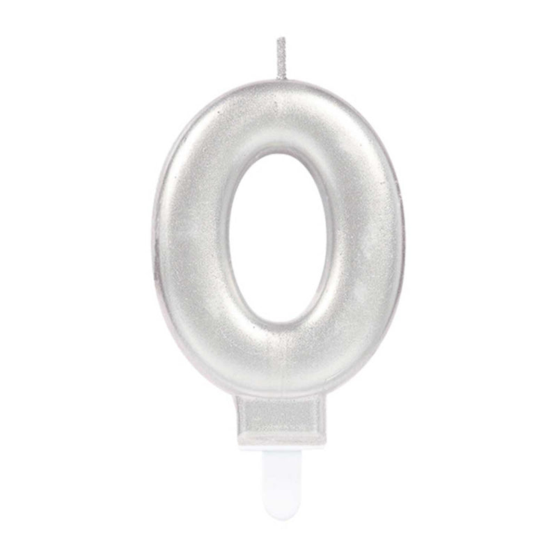 "Starlight Birthday" Zahlenkerze 9,3cm | Silber