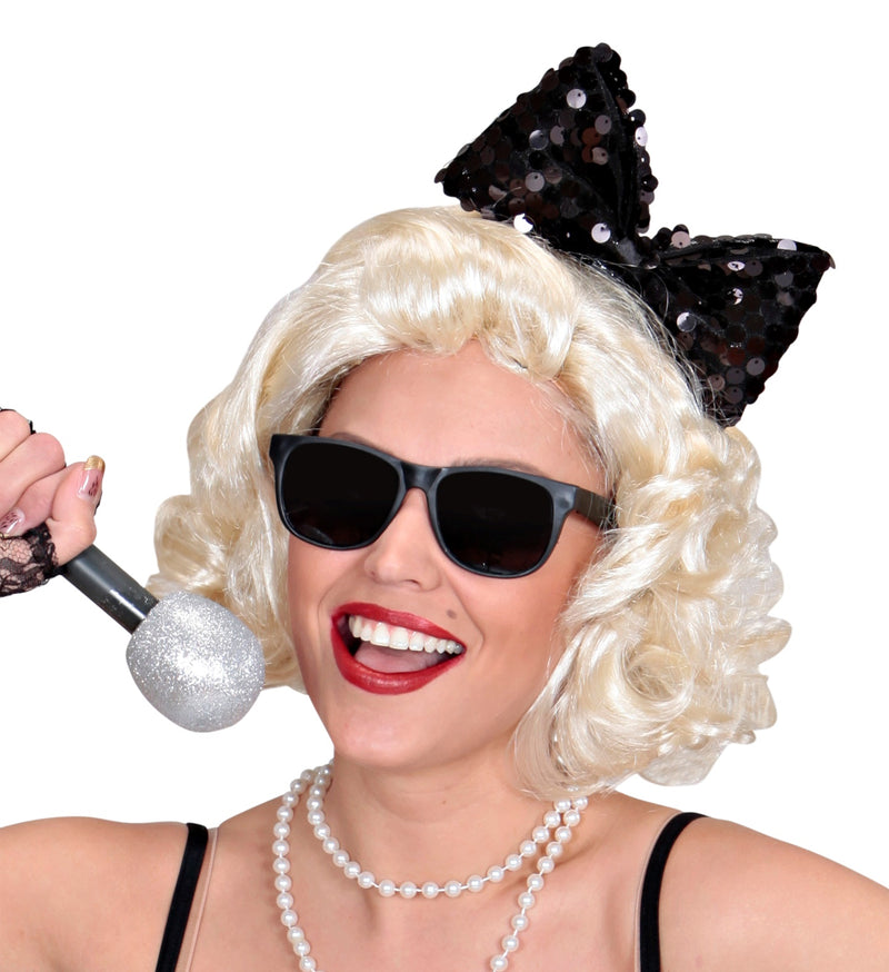 Pailletten Haarreif "Schleife" | Schwarz