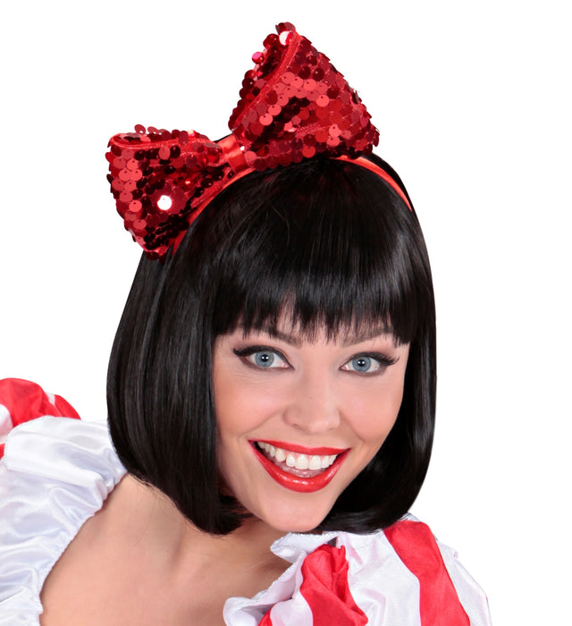 Pailletten Haarreif "Schleife" | Rot