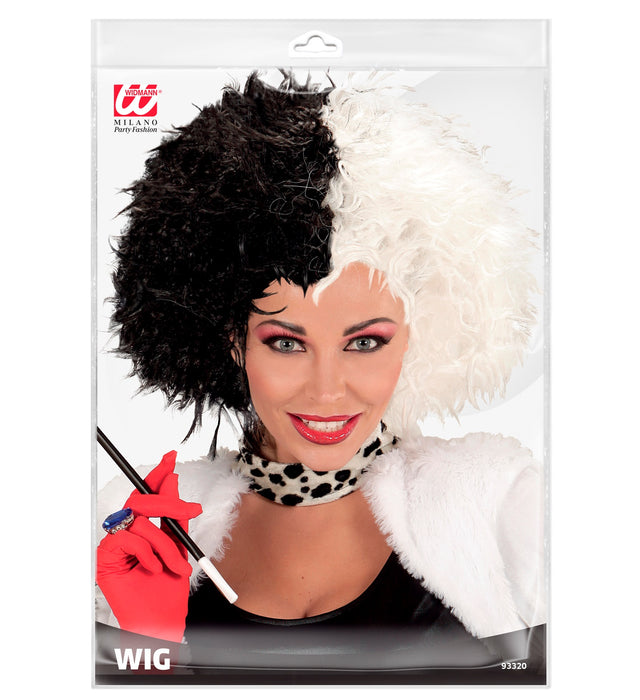 Damen Perücke "Demonia" 93320 | Schwarz Weiß - Film Zubehör