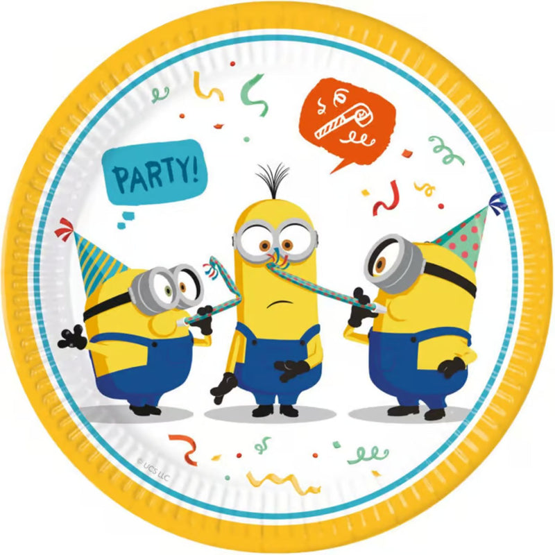 "Minions" Tischdeko | Pappteller rund Ø23cm/8 Stk.