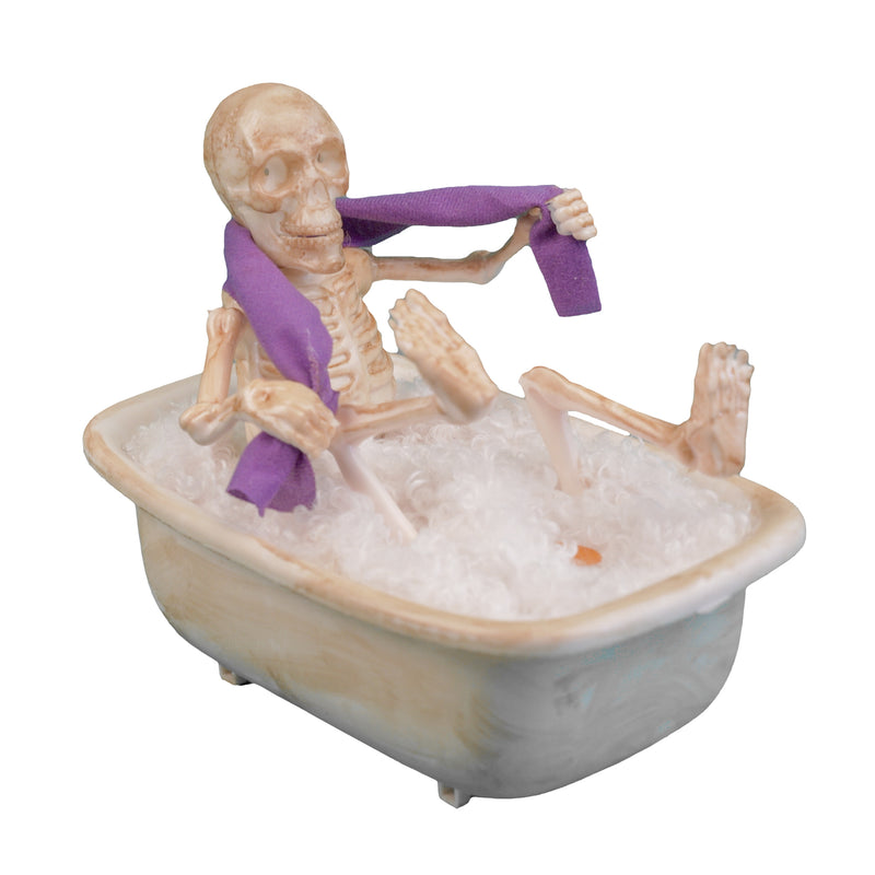 Skelett in Badewanne - Animiert | 27 x 16 x 23 cm Halloween Deko