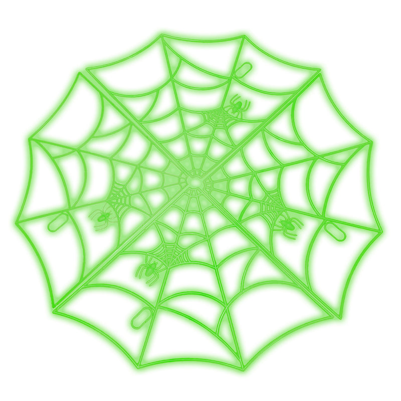 Leuchtende Spinnenweben - Glow in the Dark | Grün Ø 60 cm Halloween Dekoration
