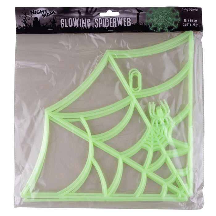 Leuchtende Spinnenweben - Glow in the Dark | Grün Ø 60 cm Halloween Dekoration