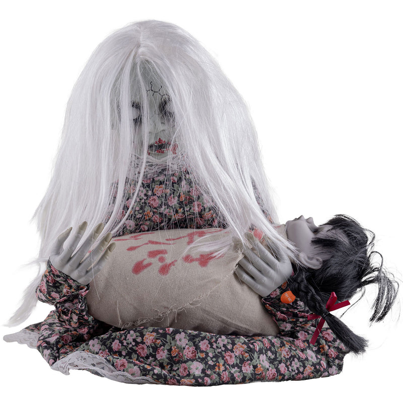 "Mädchen mit weinendem Baby" Animiert | 50 cm