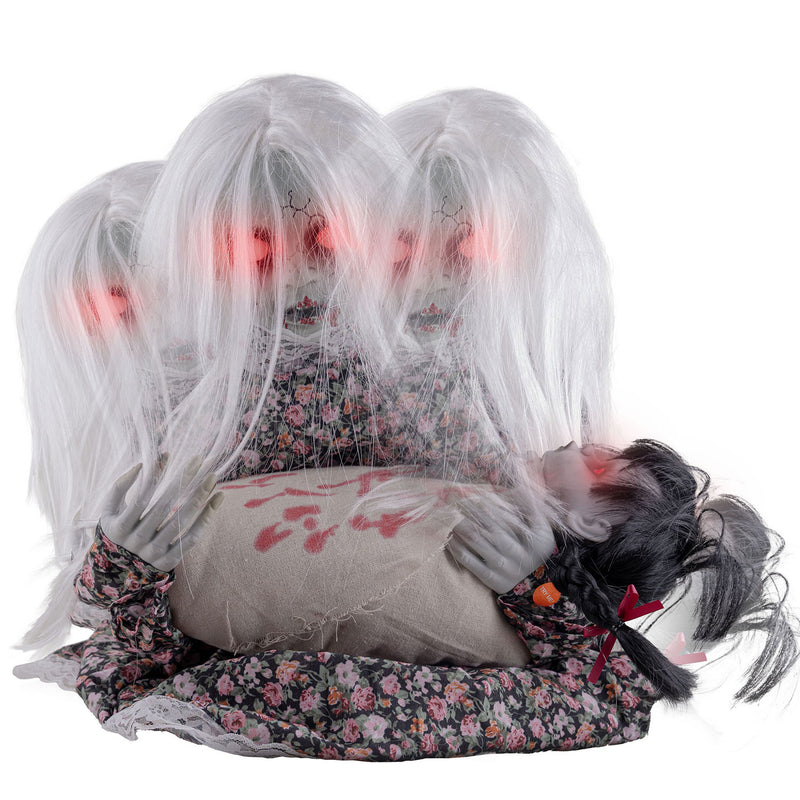 "Mädchen mit weinendem Baby" Animiert | 50 cm