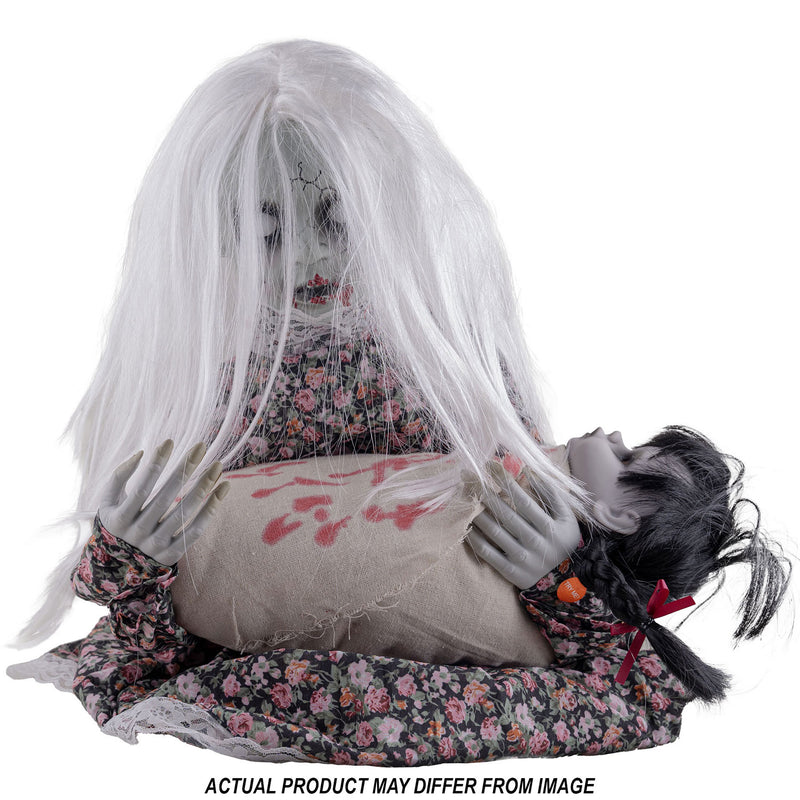 "Mädchen mit weinendem Baby" Animiert | 50 cm