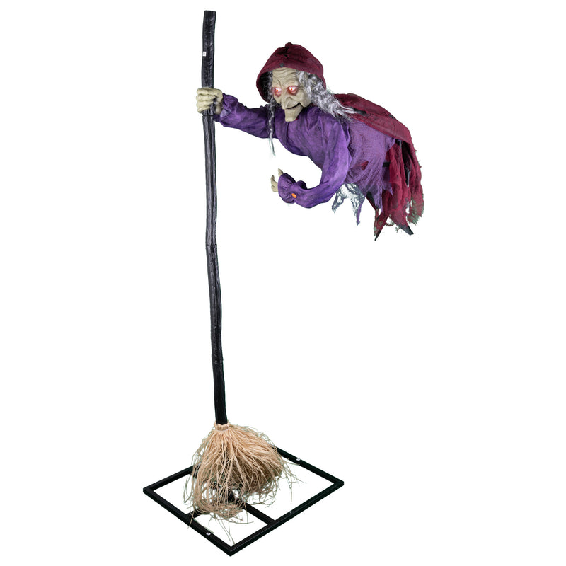"Fliegende Hexe mit Besen" Animiert | 195 cm