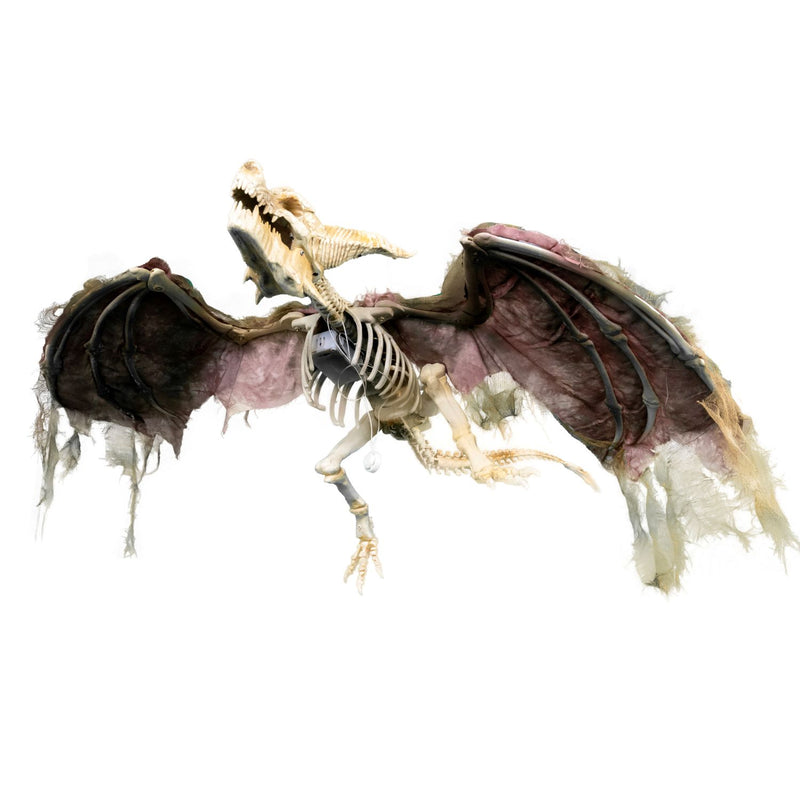 Halloween Dekofigur "Fliegender Drache Skelett" Animiert | 90 cm