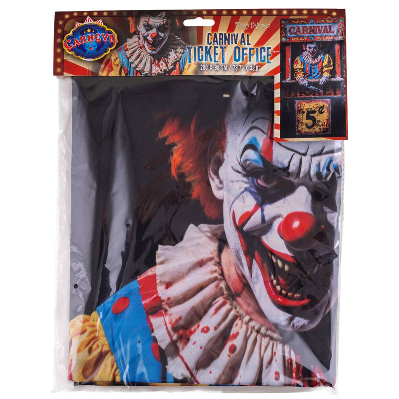 Halloween Türvorhang Grusel-Clown "Carnival" | 200 x 98 cm