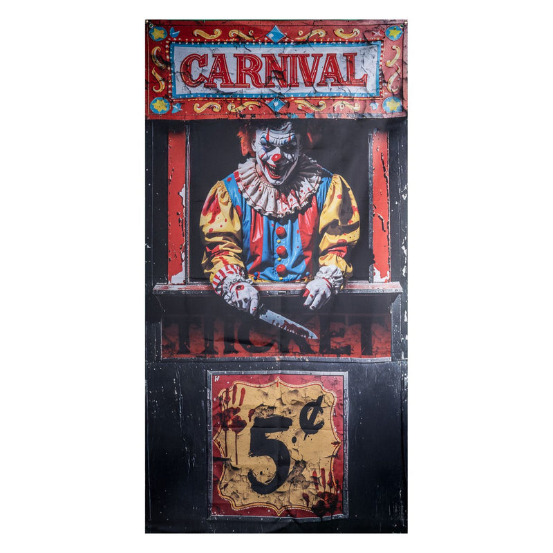 Halloween Türvorhang Grusel-Clown "Carnival" | 200 x 98 cm