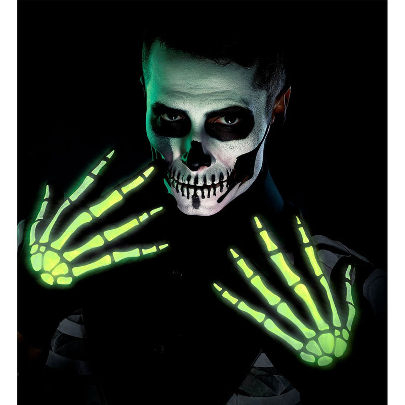 Skelett Handschuhe Glow in the Dark | Schwarz Weiß