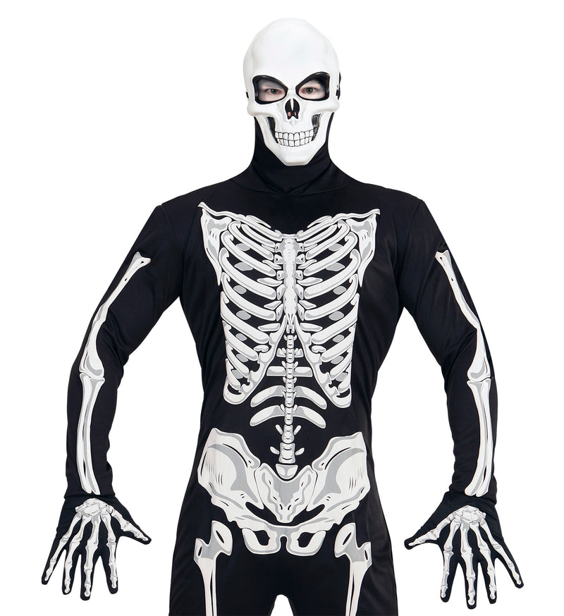 Halloween Maske "Totenkopf" | Weiß Schwarz