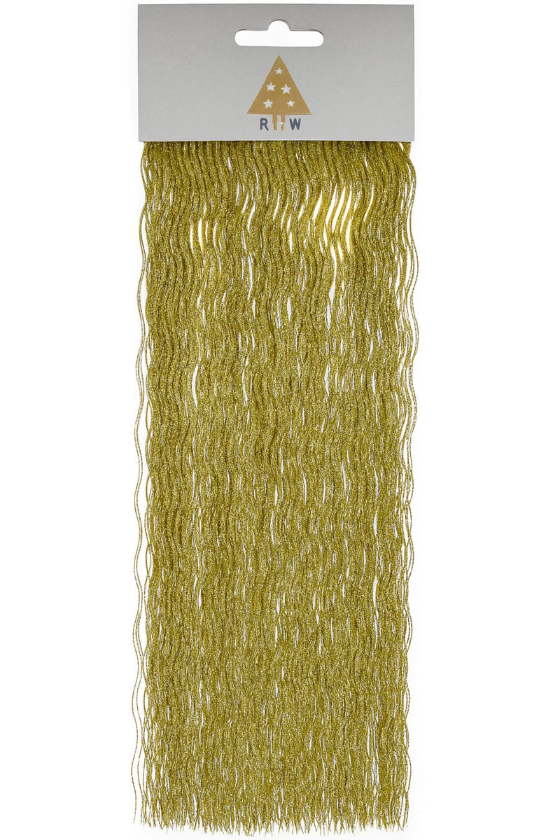 Riffelmacher Lametta gewellt 48 cm | 500 Fäden | Glanz Gold| Christbaumschmuck klassisch | Weihnachtsdeko nostalgisch festlich