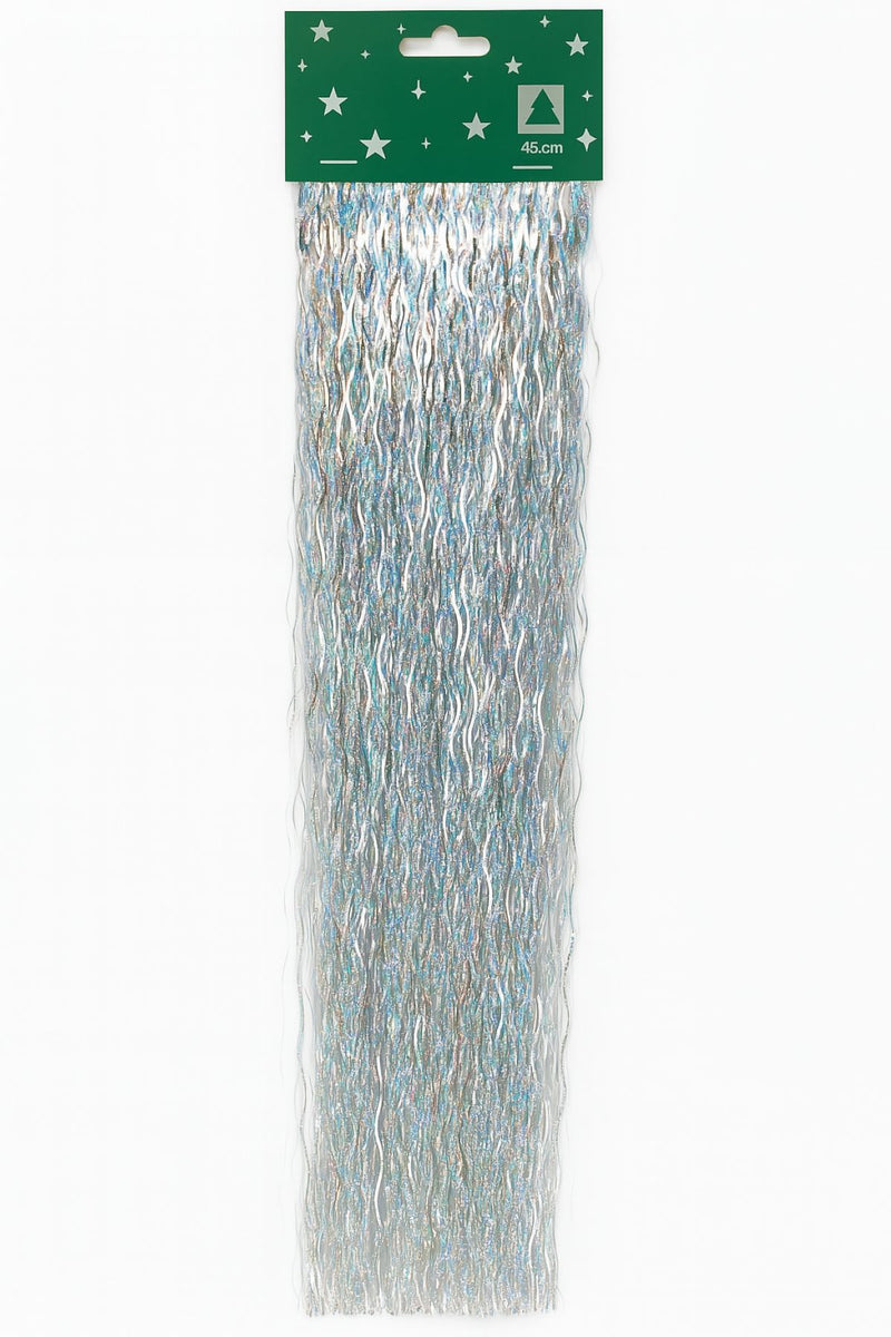 Riffelmacher Lametta gewellt 48 cm 96302 | 500 Fäden | Glanz Silber