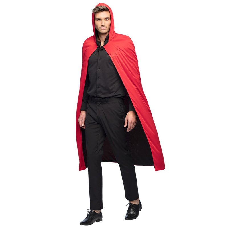 Kostüm Cape schwarz rot wendbar 170cm