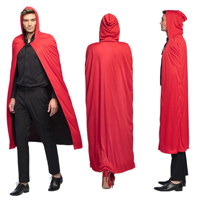 Kostüm Cape schwarz rot wendbar 170cm