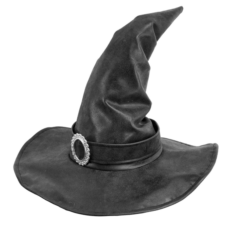 Hexenhut mit Brosche | Schwarz