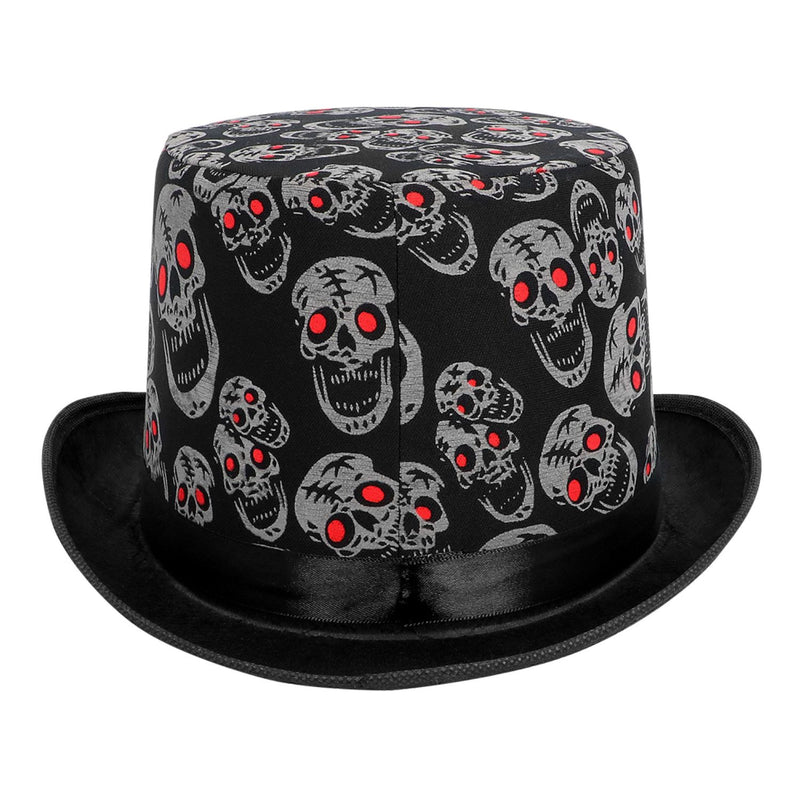 Hut Zylinder Halloween "Totenköpfe" | Schwarz