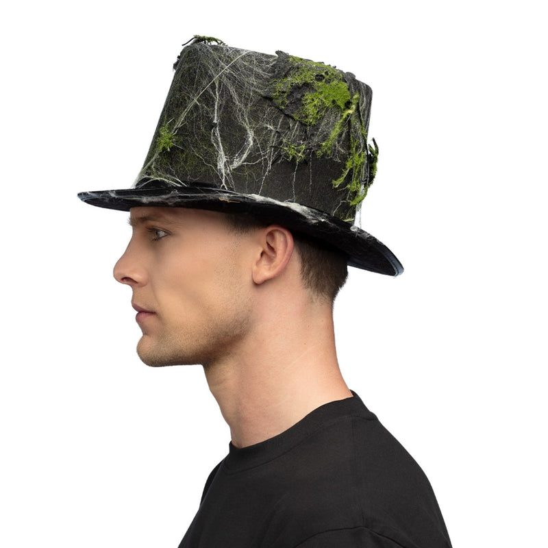 Halloween Zylinder Hut "Swamp" | Schwarz Grün