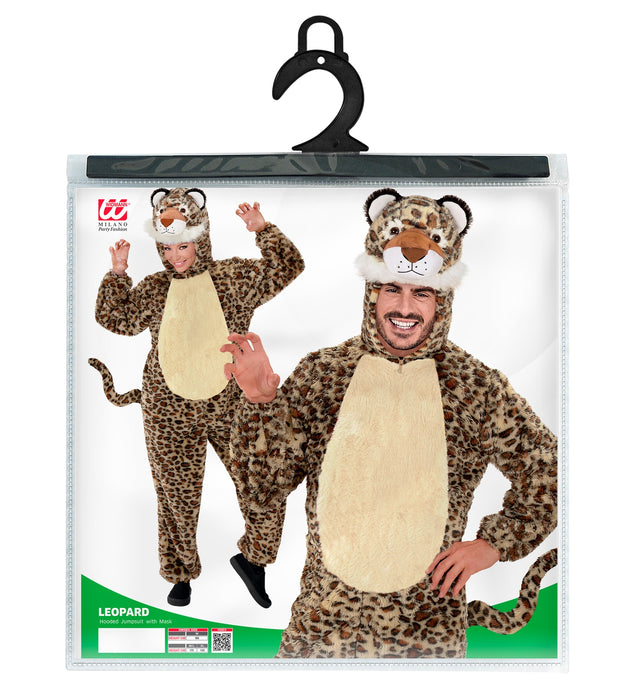 Leopard Kostüm für Erwachsene | Braun - Overall Tierkostüm
