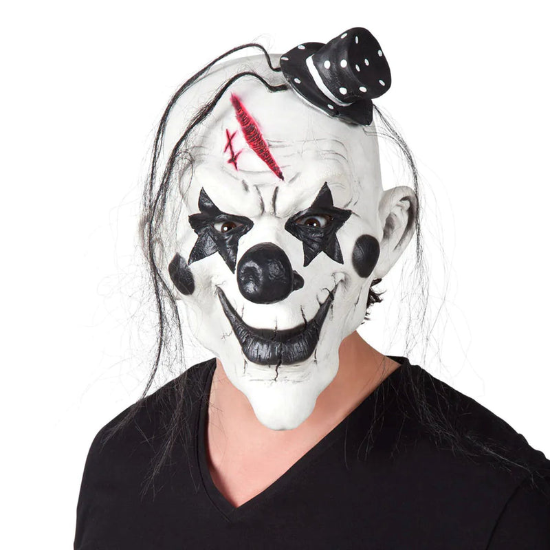 Halloween Latex Maske "Psycho Clown" | Schwarz Weiß