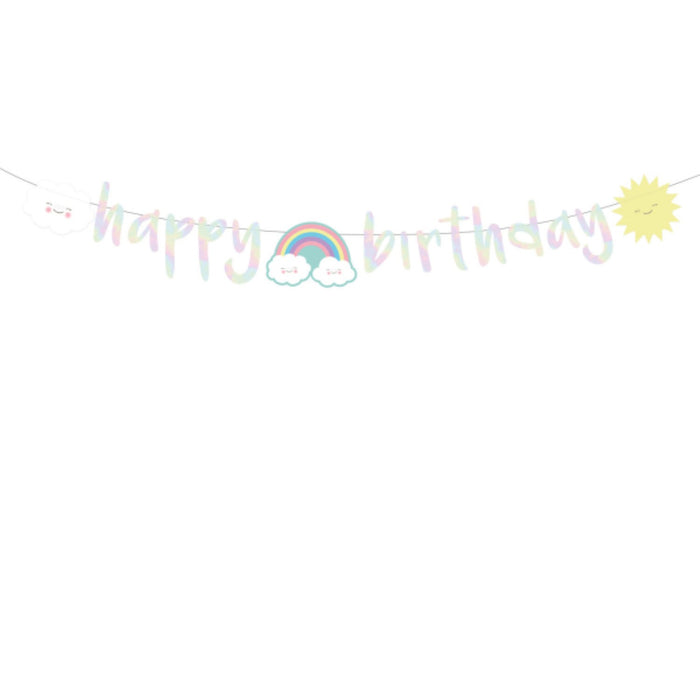 "Rainbow & Cloud" Girlande Happy Birthday | 180x13cm